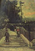 Vincent Van Gogh Sloping Path in Montmartre (nn004) Spain oil painting reproduction